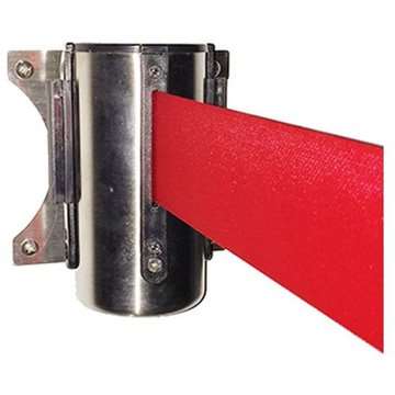 Absperrpfosten-Bandspender zur Wandmontage, rot