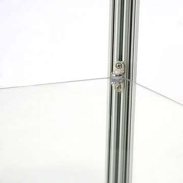 Vitrine Glasmontre - Showcase Counter Duo Glasvitrine mit LED-Leucht und Schloss - Silber