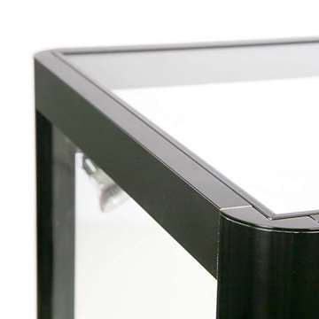 Vitrine Glasmontre - Showcase Desk Duo Glasvitrine mit LED-Leucht und Schloss - Schwarz