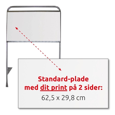 3mm weißes PS-Blatt 62,5 x 29,8 cm mit beidseitigem Druck für Estate Sign Standard