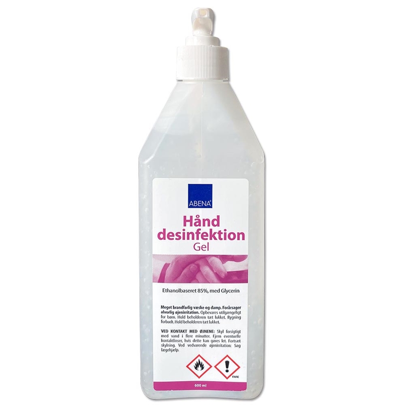 Handdesinfektionsgel, 85 % Ethanol. Mit Glycerin. 600 ml. Flasche mit Pumpe