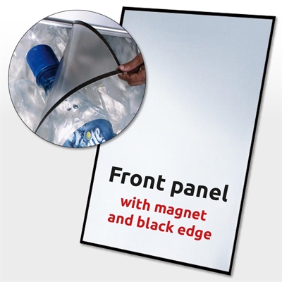 PET frontplade m/magnet 70 x 100 (727x1027x05mm) - Sort kant til 3317BL, 3337BL, 3353