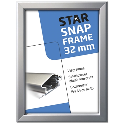 Klapprahmen mit 32mm Aluminium-Flachprofil, silber – 50 x 70 cm