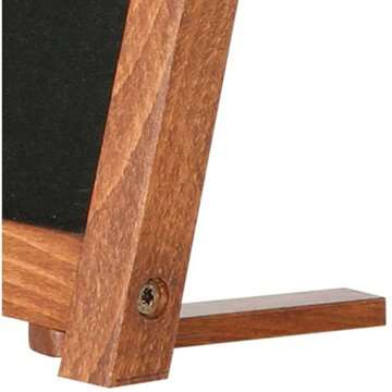 Wooden Kreidetafel für Tisch aus Holz mit Füßen. Dunkles Holz