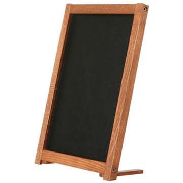 Wooden Kreidetafel für Tisch aus Holz mit Füßen. Dunkles Holz – A5 – 12,7 x 17,8 cm