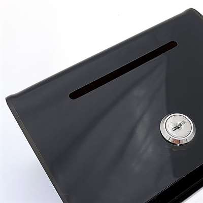 Tipbox Trinkgeld Box, schwarz, mit Acrylhalter für Info