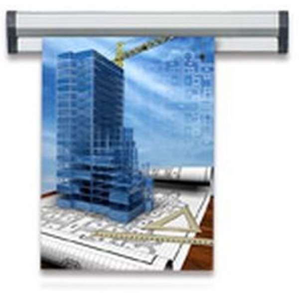 Posterleiste - Fast Note Posterschiene mit 30mm Aluminiumprofil, silber – 50 cm