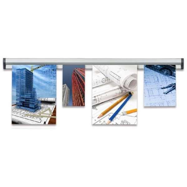 Posterleiste - Fast Note Posterschiene mit 30mm Aluminiumprofil, silber – 125,5 cm