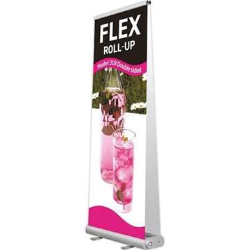 Flex Roll-up, doppelseitig, Kassette, silber, 80 x 230 cm