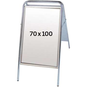 Expo Sign Standard Kundenstopper - 70x100 cm - Silber