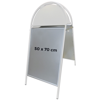 Gotik Budget Kundenstopper mit Logo schild – 50x70 cm – weiß