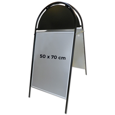 Gotik Budget Kundenstopper mit Logo schild - 50x70 cm - Schwarz