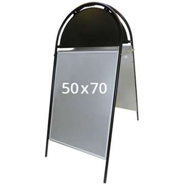 Gotik Budget Kundenstopper mit Logo schild - 50x70 cm - Schwarz