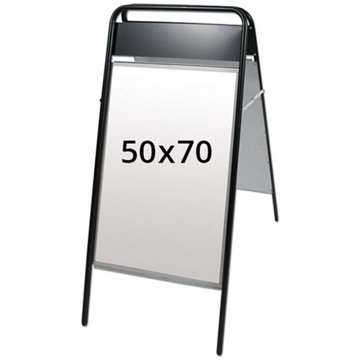 Expo Sign Kundenstopper mit Logo schild - 50x70 cm - schwarz