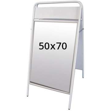 Expo Sign Kundenstopper mit Logo schild - 50x70 cm - weiß