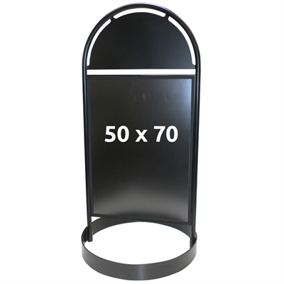 Gotik Circle Kundenstopper mit Logoplatte – 50x70 cm – schwarz