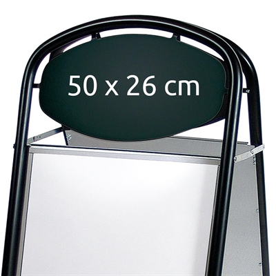 Expo Ellipse Kundenstopper mit Logo schild - 50x70 cm - Schwarz