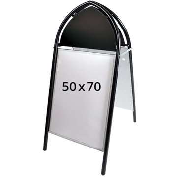 Gotik Classic Kundenstopper mit Logoplatte – 50x70 cm – schwarz