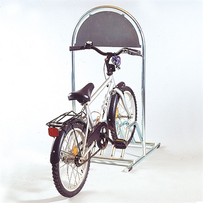 Expo Gotik Kundenstopper mit Fahrradabstellplatz und Logo schild – Silber
