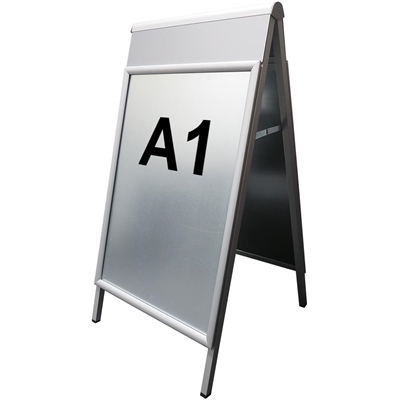 Alu-Line Logo Change Kundenstopper mit Logo schild - A1 - Silber