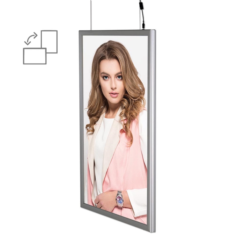 LED-Leuchtkasten A0 Doppelseitig – vertikales/horisontales 35-mm-Profil. 39mm Dyb