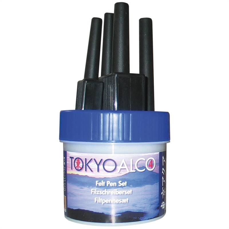 Tokyo Alco – 4 Filzpinsel ohne Tinte – Blau