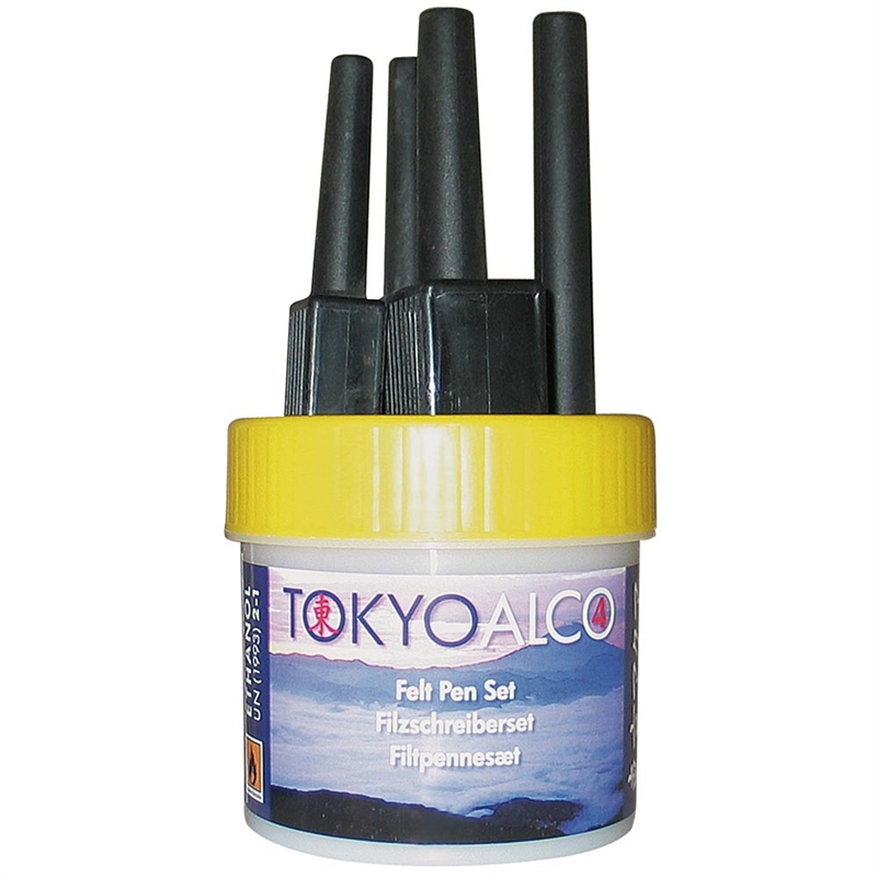 Tokyo Alco – 4 Filzpinsel ohne Tinte – Gelb