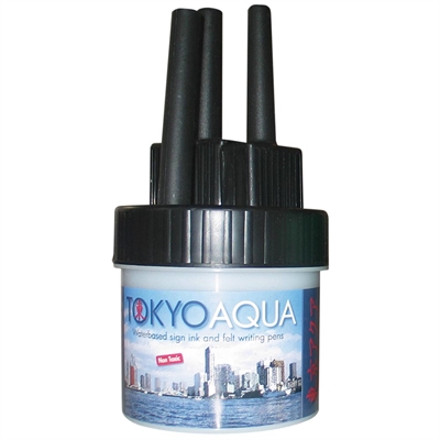 Tokyo Aqua – 4 Filzpinsel ohne Tinte – Schwarz