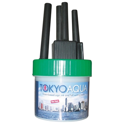 Tokyo Aqua – 4 Filzpinsel ohne Tinte – Grün