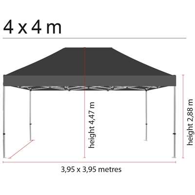 Dach für Eventzelt Lux 4 x 4 m, schwarz