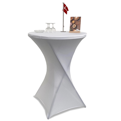 Elastische, weiße Tischdecke für Folding Table, Ø 80 cm