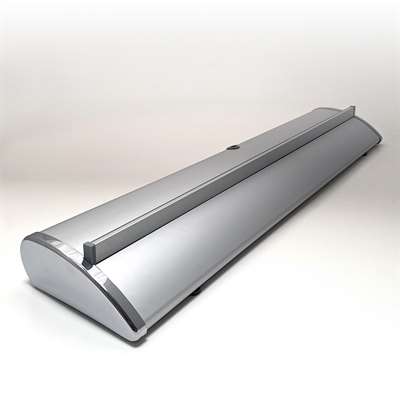 Premium Roll-up, einseitig, Kassette, silber, 180 cm x 160-220 cm
