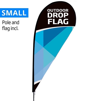 Beachflag, Outdoor Drop Flag, schwarze Stange, Small, inkl. Flagge