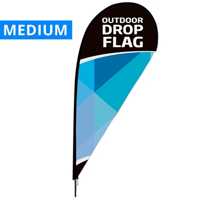 Beachflag, Outdoor Drop Flag, Medium, mit Stange und inkl. Flagge