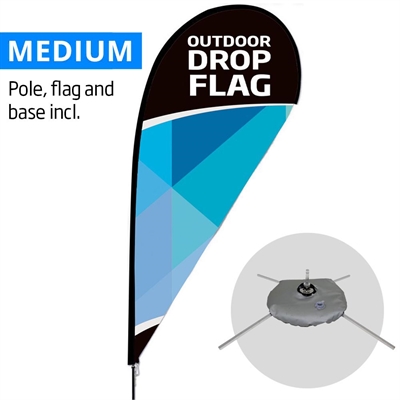 Beachflag, Outdoor Drop Flag, Medium inkl. Flagge und Kreuzflaggenbasis