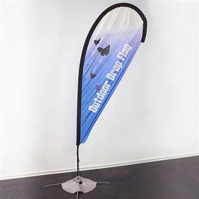 Beachflag, Outdoor-Drop flag, Large, inklusive Flagge mit Aufdruck und schwarzem Mast