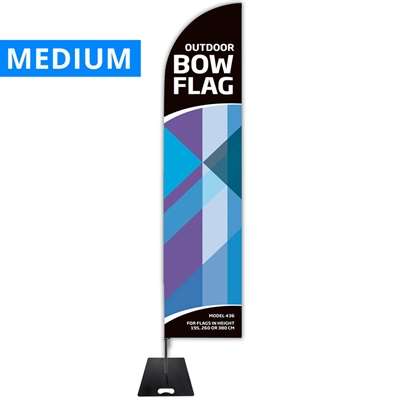 Beachflag, Outdoor-Bow,Medium, inkl. Flagge und Basis schwarz