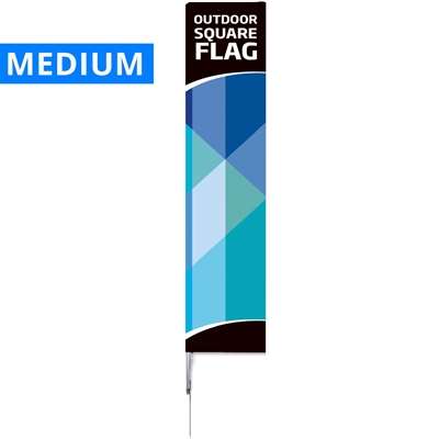 Beachflag, Outdoor Square Flag, Medium, inkl. Stange, Fahne und Spitzenfuß