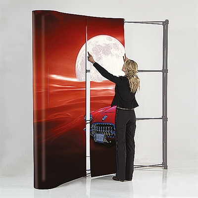 Pop-Up-Wand, gebogen, 3 Sektionen, B 258 x H 228 cm