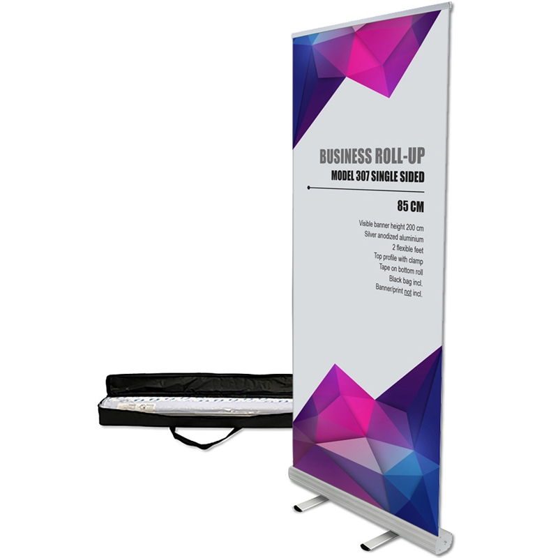 Business Roll-up einseitig mit 85x220 cm mit Banner und Tasche