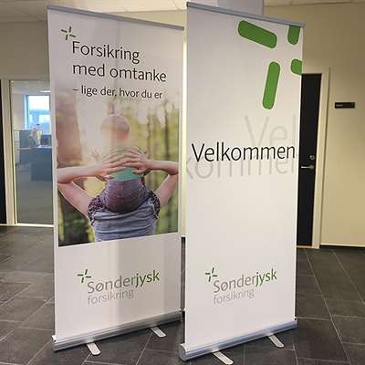 Business Roll-up einseitig mit 85x220 cm mit Banner und Tasche