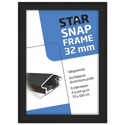 Klapprahmen mit 32mm Aluminium-Flachprofil, schwarz – 50 x 70 cm