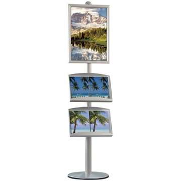 Multi Stand 3 Infoständer – einseitig mit 2 Acrylregalen 25 mm, 1 x 50 x 70 cm