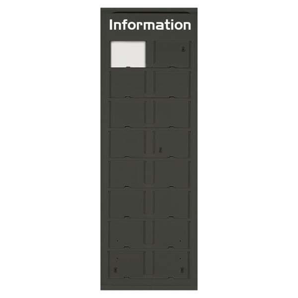Info-Modultafel aus Kunststoff mit APET-Frontplatten, anthrazit -16xA6