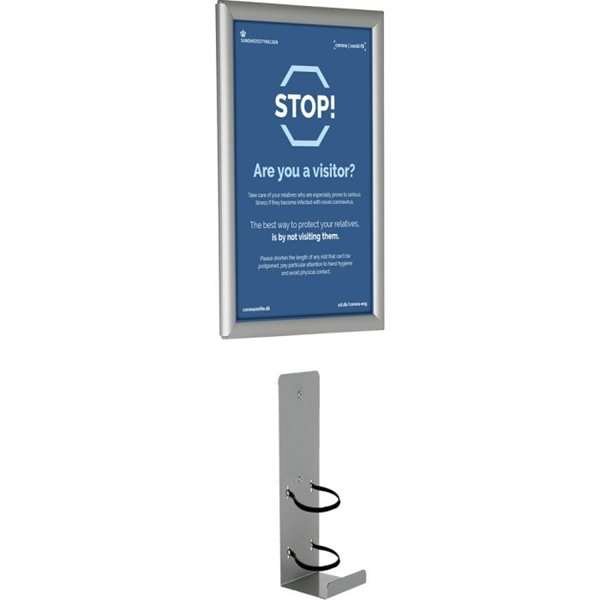 Handdesinfektionsspendenhalter und A4-Klapprahmen für Wandmontierung