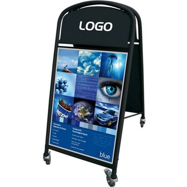 Ellipse Lux Kundenstopper mit Logo schild - A1 - schwarz