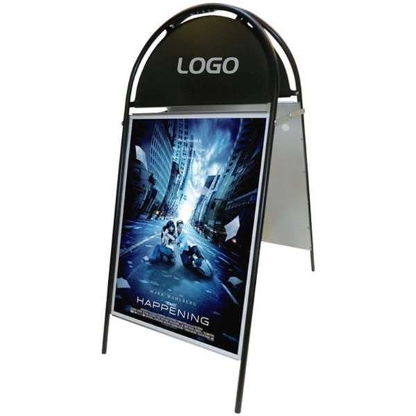 Gotik Budget Kundenstopper mit Logo schild - 50x70 cm - Schwarz