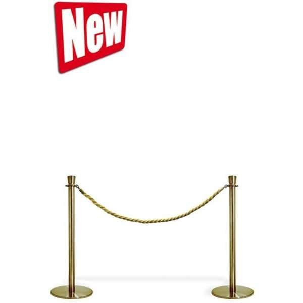Absperrpfostensystem, 2 Ständer mit goldfarbenem Seil