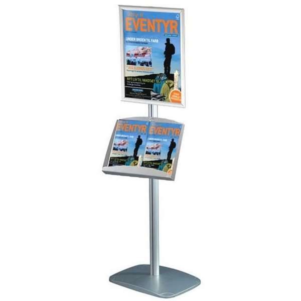 Mini-Multi Stand 5 Infoständer - Einseitiger A3-Klapprahmen + A3-Stahlregal