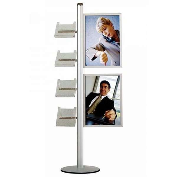 Multi Stand Prospekthalter 18 - Einseitig, 2x70x50 Einschubregale + 4xA4-Regale